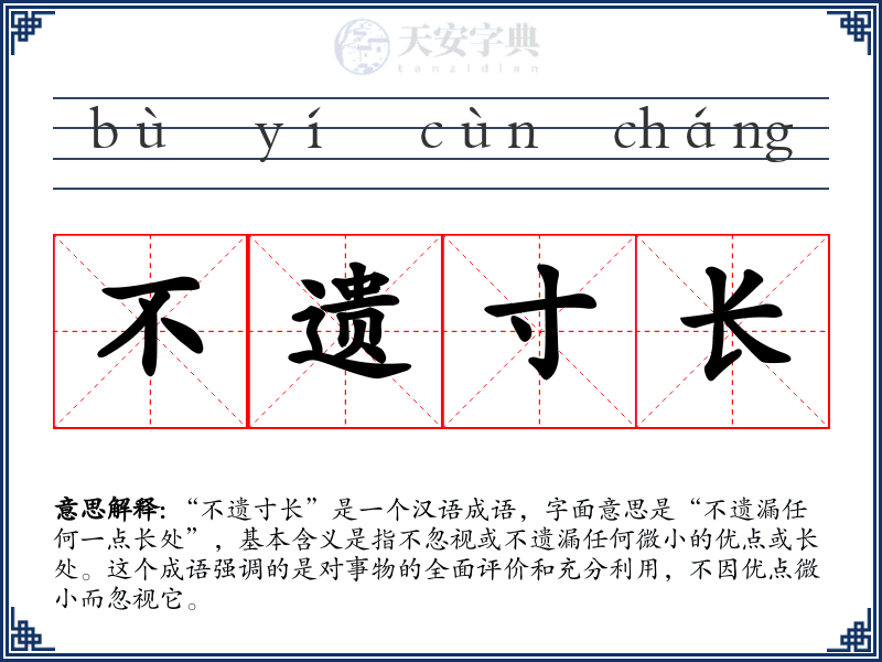 不遗寸长