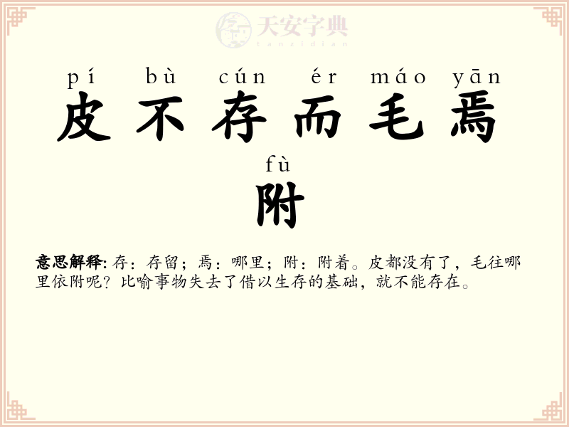皮不存而毛焉附