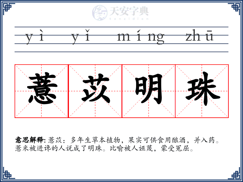 薏苡明珠