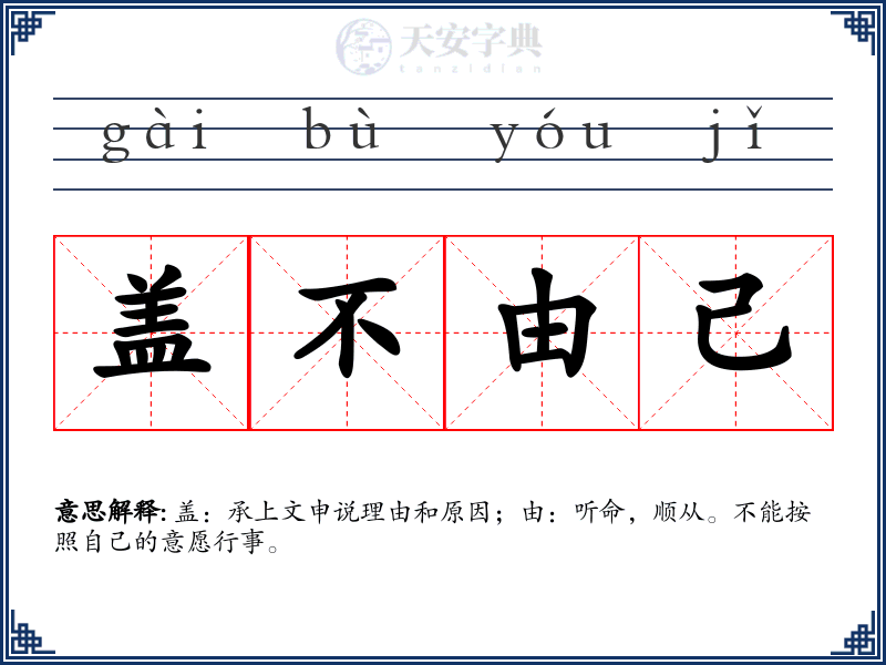 盖不由己