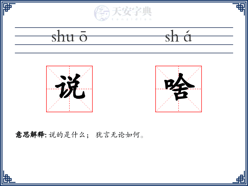 说啥