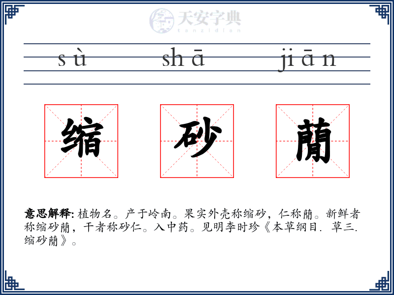 缩砂蕑