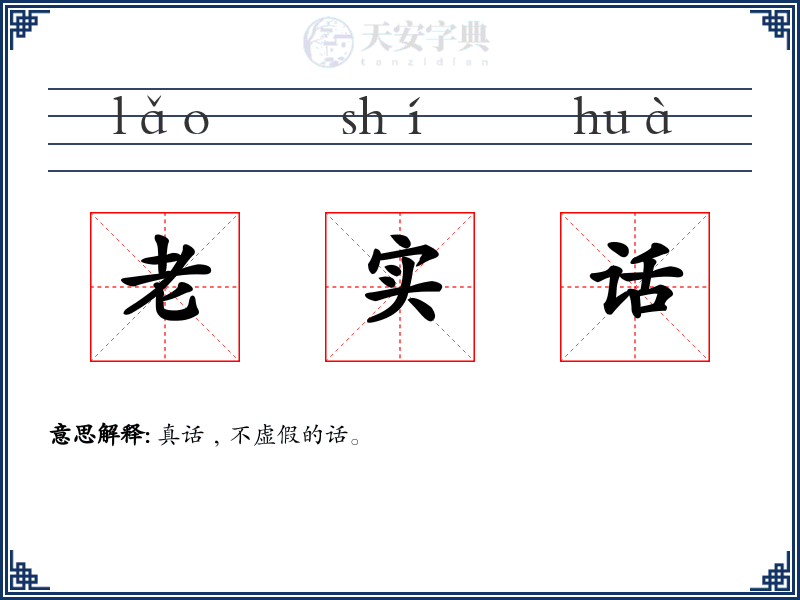 老实话