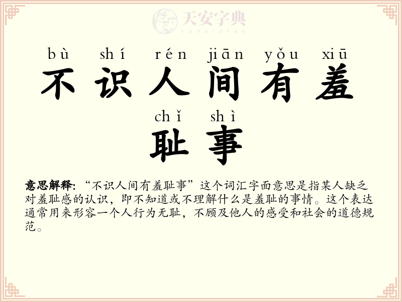 不识人间有羞耻事