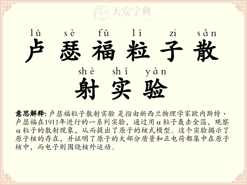 卢瑟福粒子散射实验