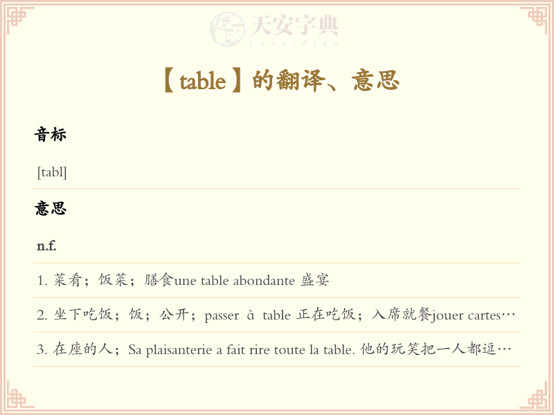 table