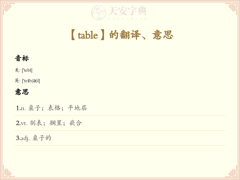 table