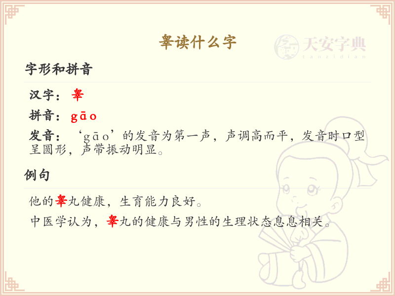 睾的汉字解读_认识睾的读音与意义