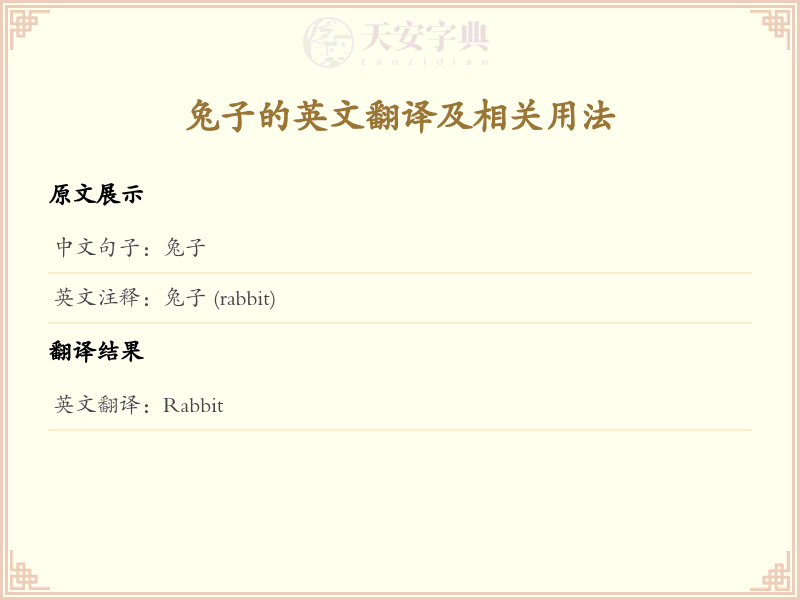兔子的英文