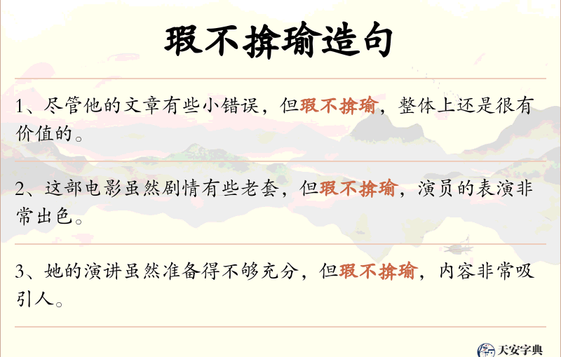 瑕不揜瑜