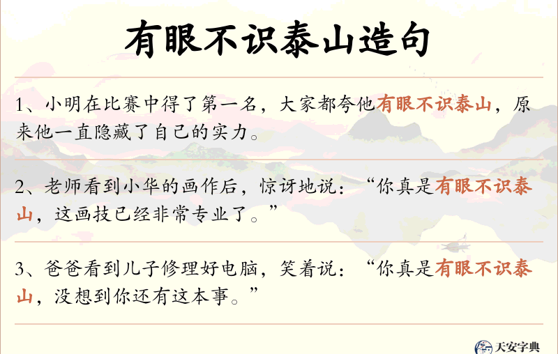 有眼不识泰山