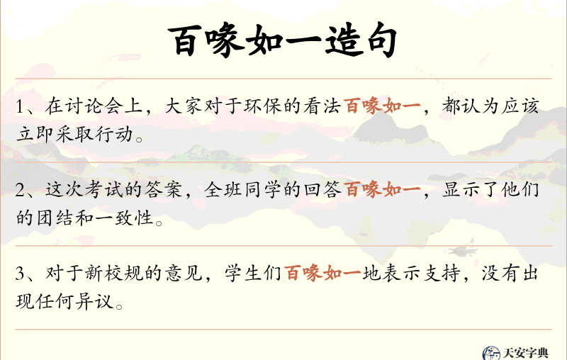 百喙如一