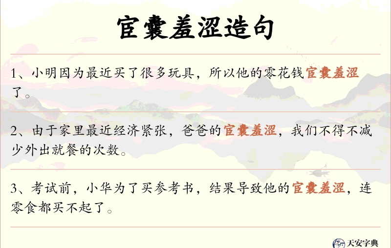 宦囊羞涩