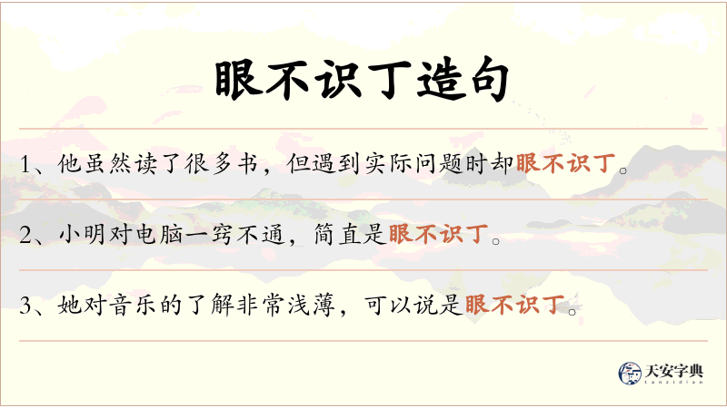 眼不识丁