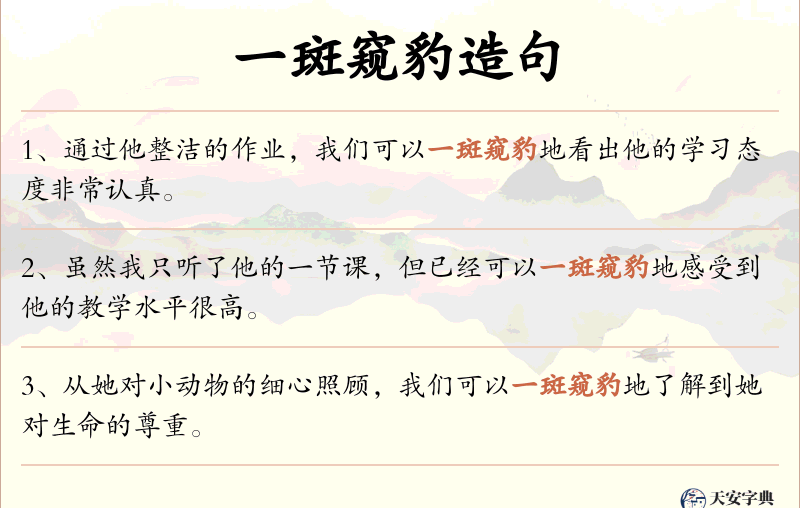 一斑窥豹