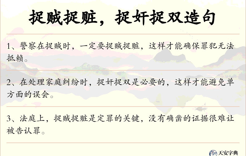 捉贼捉赃，捉奸捉双