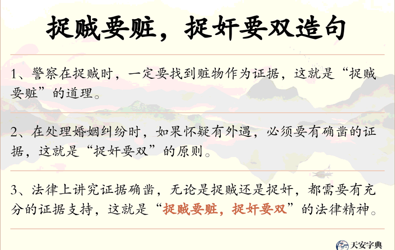 捉贼要赃，捉奸要双