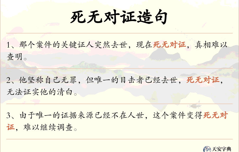 死无对证