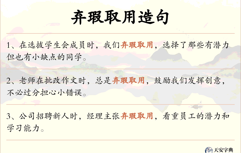 弃瑕取用