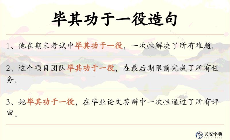 毕其功于一役