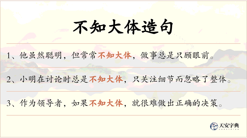 不知大体