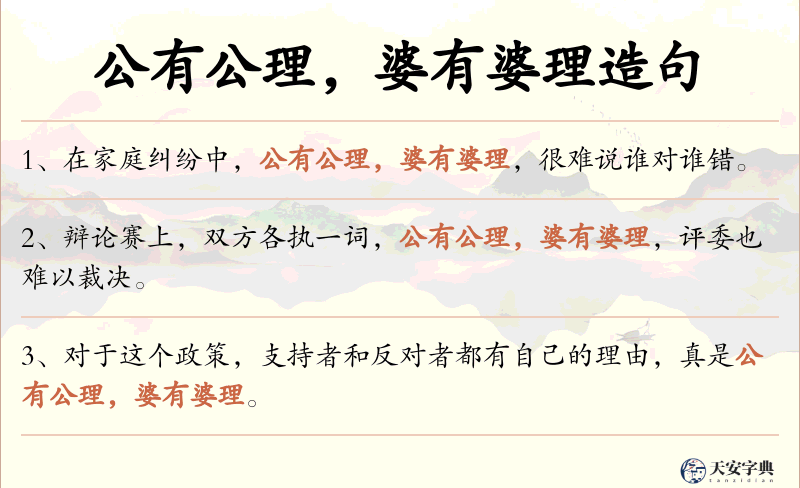 公有公理，婆有婆理