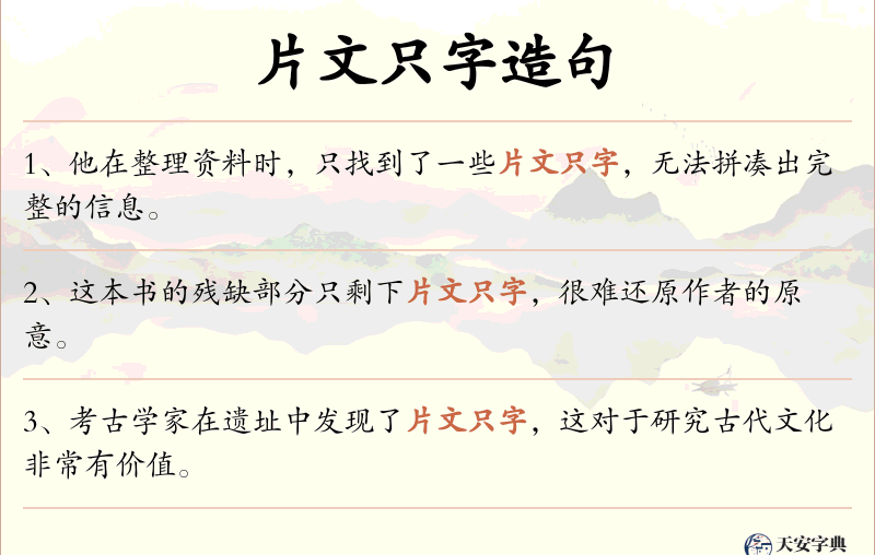 片文只字
