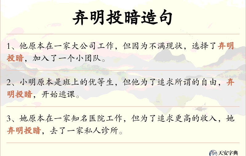 弃明投暗