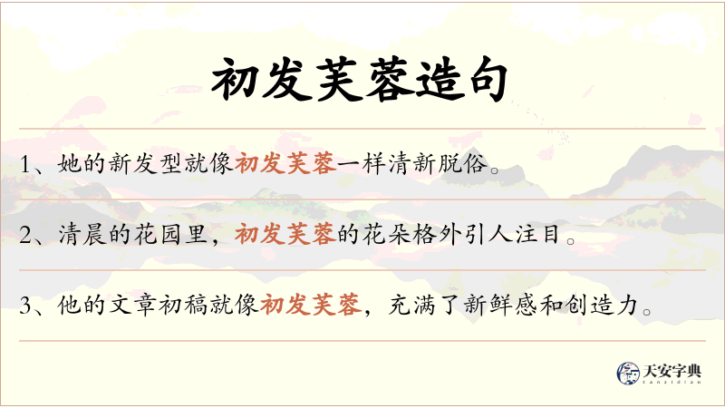 初发芙蓉