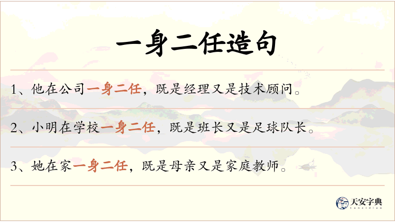一身二任