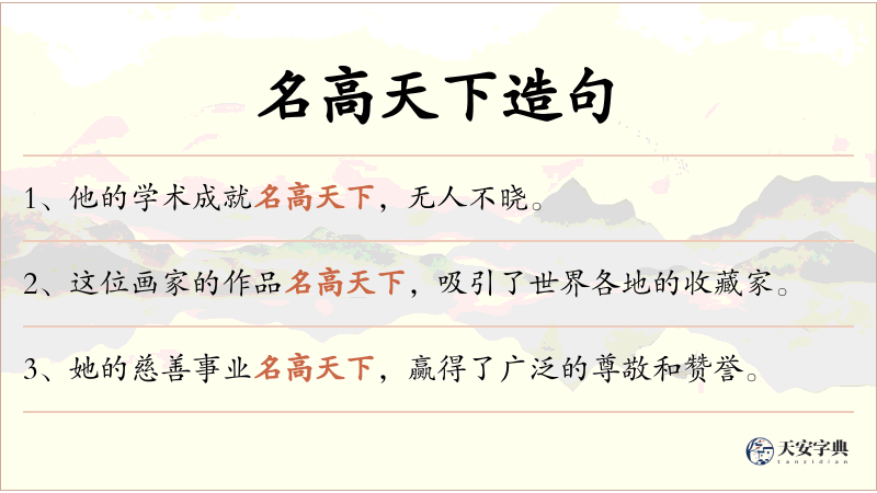 名高天下