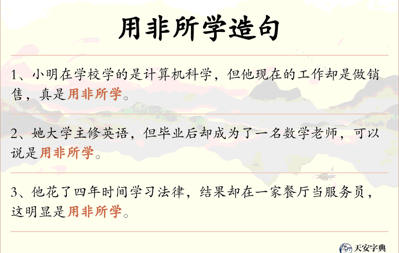 用非所学