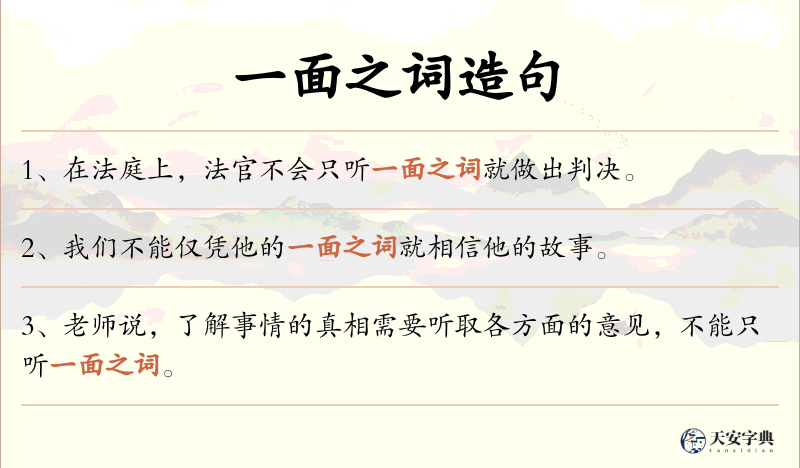 一面之词