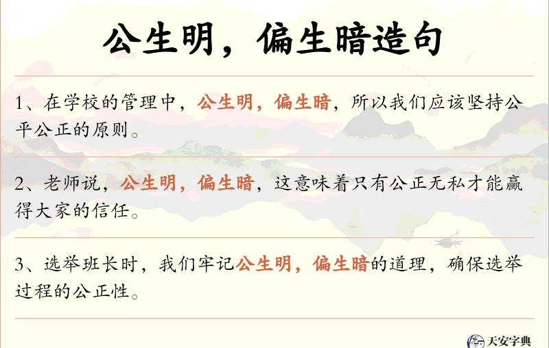 公生明，偏生暗