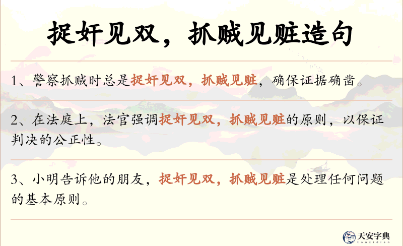 捉奸见双，抓贼见赃