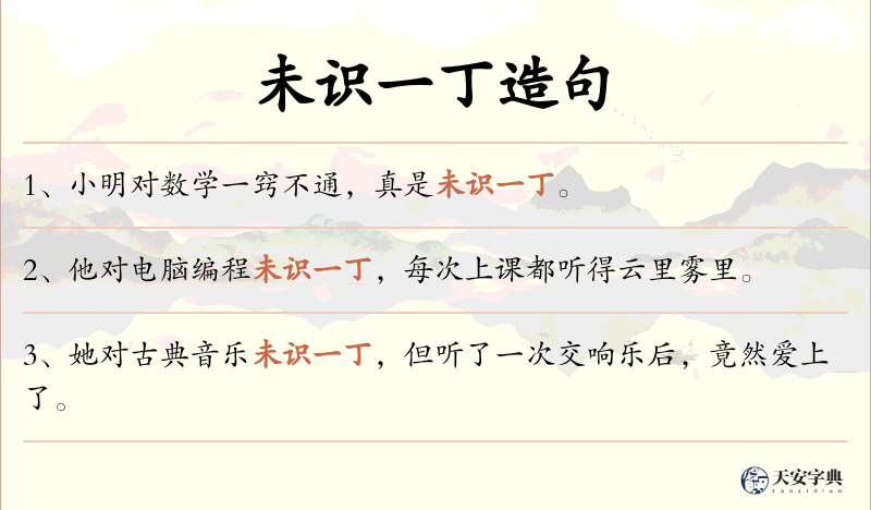 未识一丁