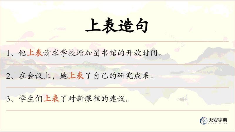上表