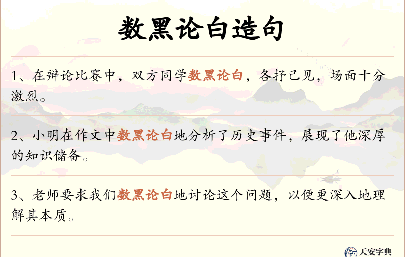 数黑论白