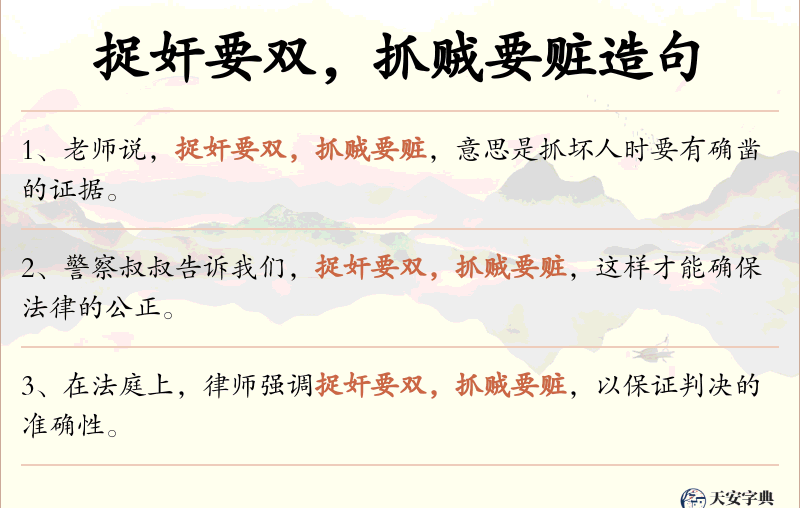 捉奸要双，抓贼要赃