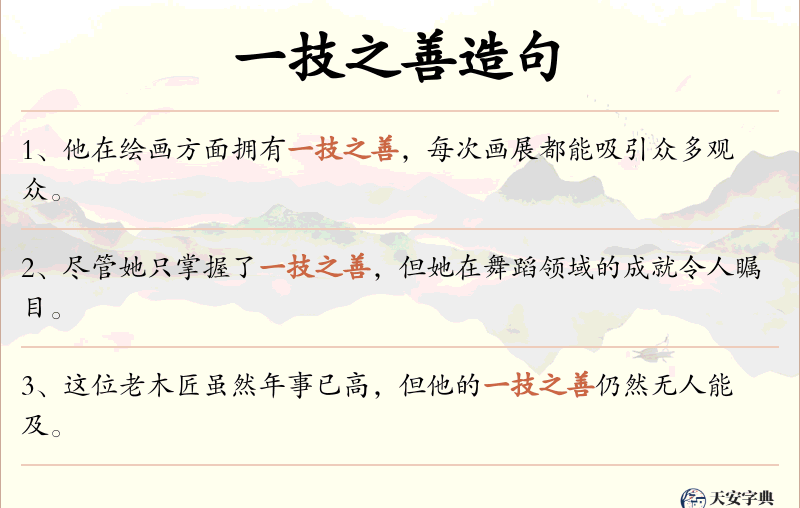 一技之善