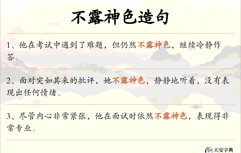 不露神色