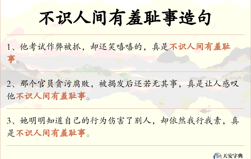 不识人间有羞耻事