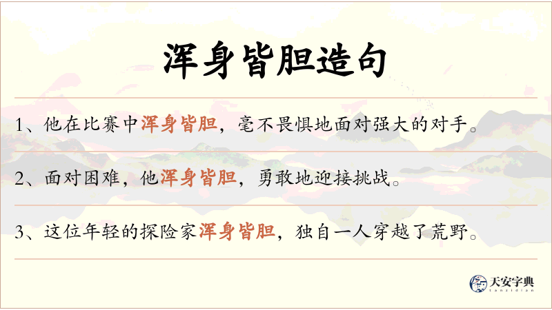 浑身皆胆