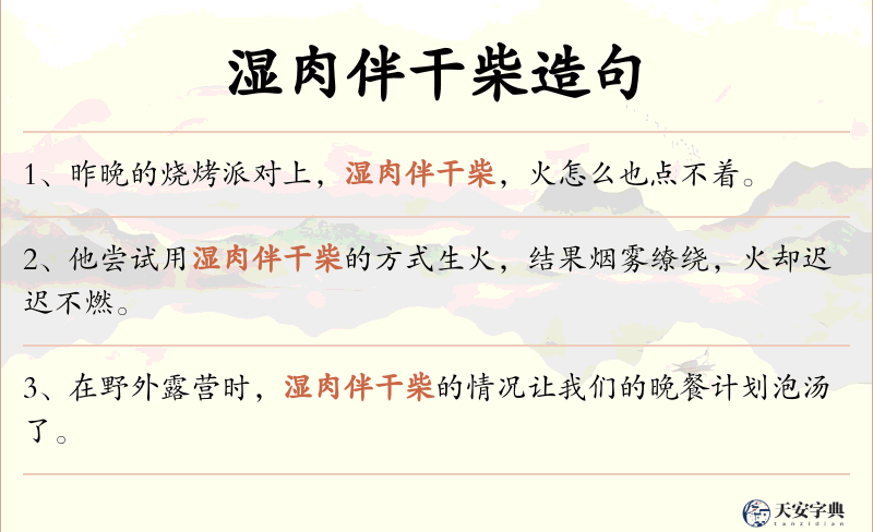 湿肉伴干柴