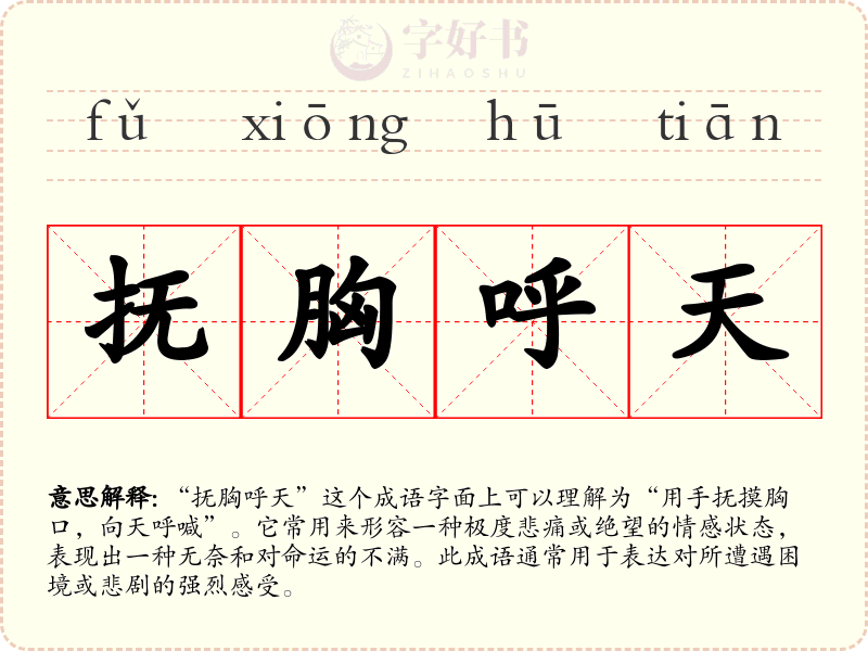 抚胸呼天