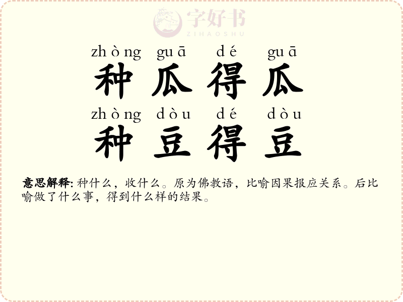 种瓜得瓜，种豆得豆