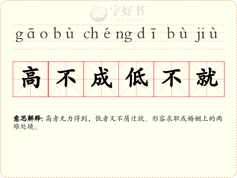 高不成低不就