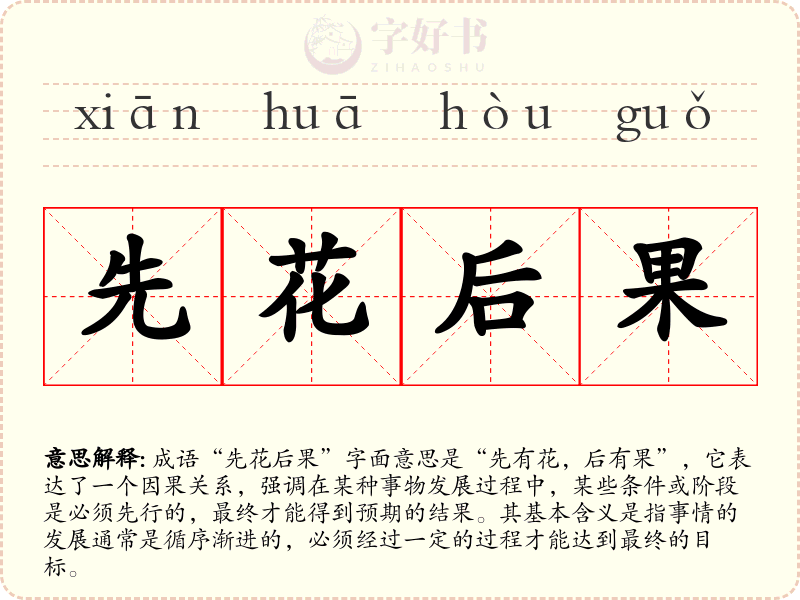 先花后果