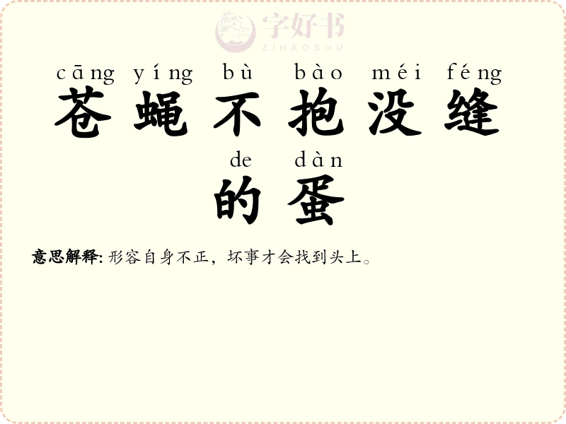 苍蝇不抱没缝的蛋