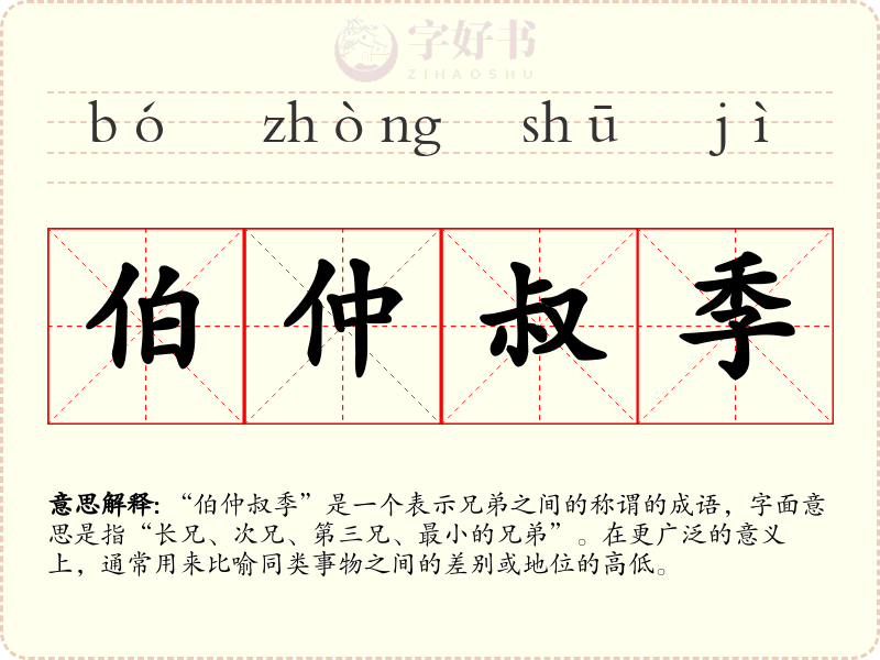 伯仲叔季